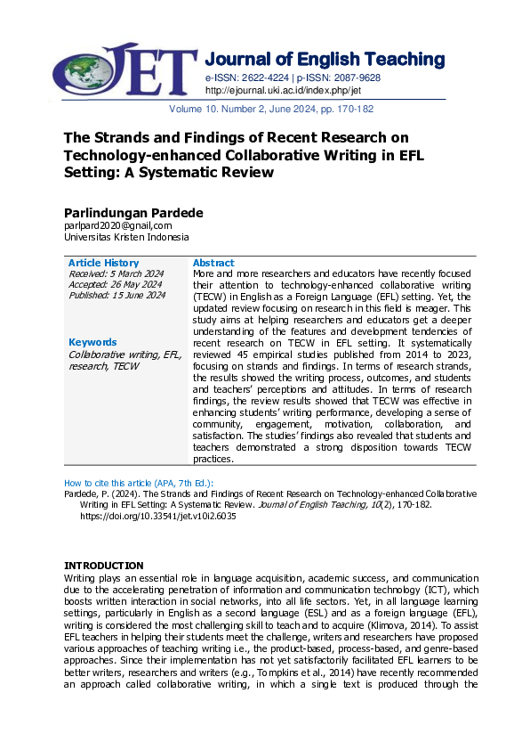 PDF) The Strands and Findings of Recent Research on Technology 