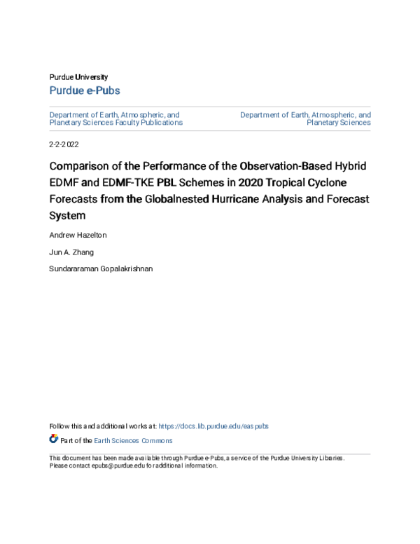 (PDF) Comparison of the Performance of the Observation-Based Hybrid ...