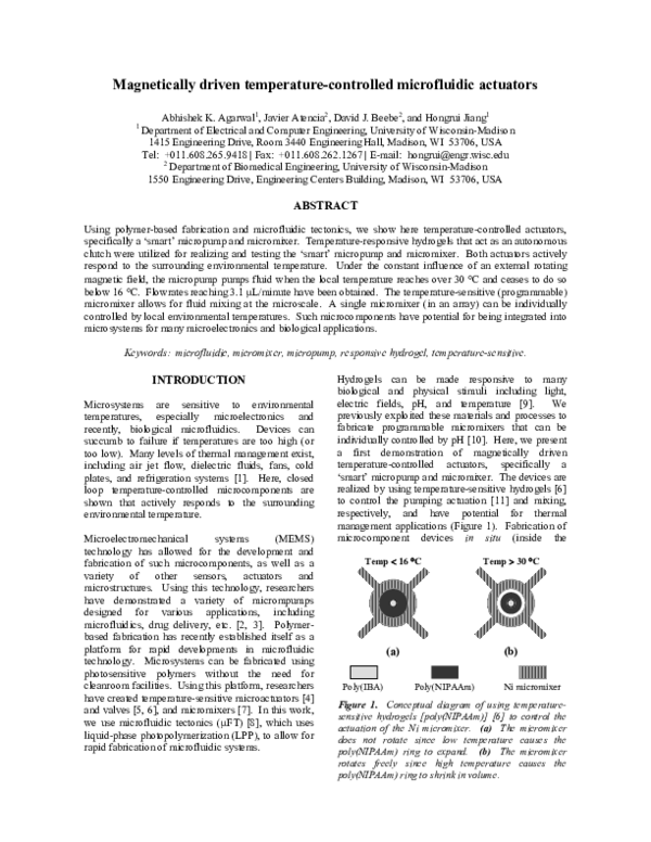 (PDF) Magnetically-driven temperature-controlled microfluidic actuators