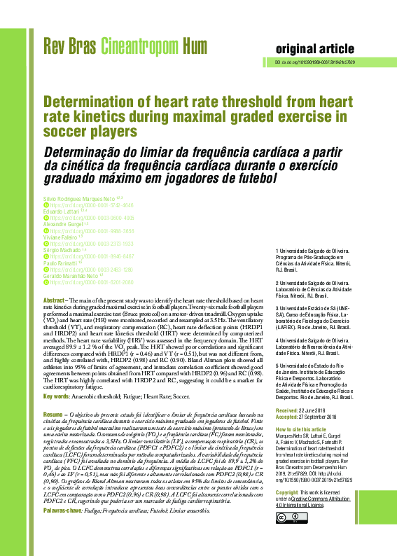 (PDF) Determination of heart rate threshold from heart rate kinetics ...