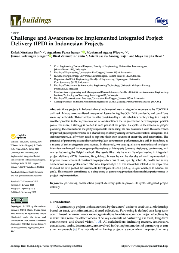 (PDF) Challenge and Awareness for Implemented Integrated Project ...