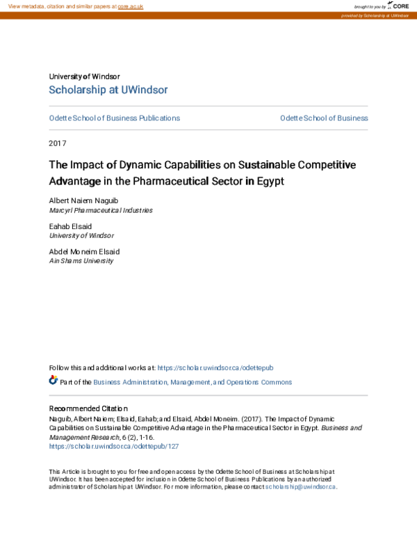 (PDF) The Impact of Dynamic Capabilities on Sustainable Competitive ...