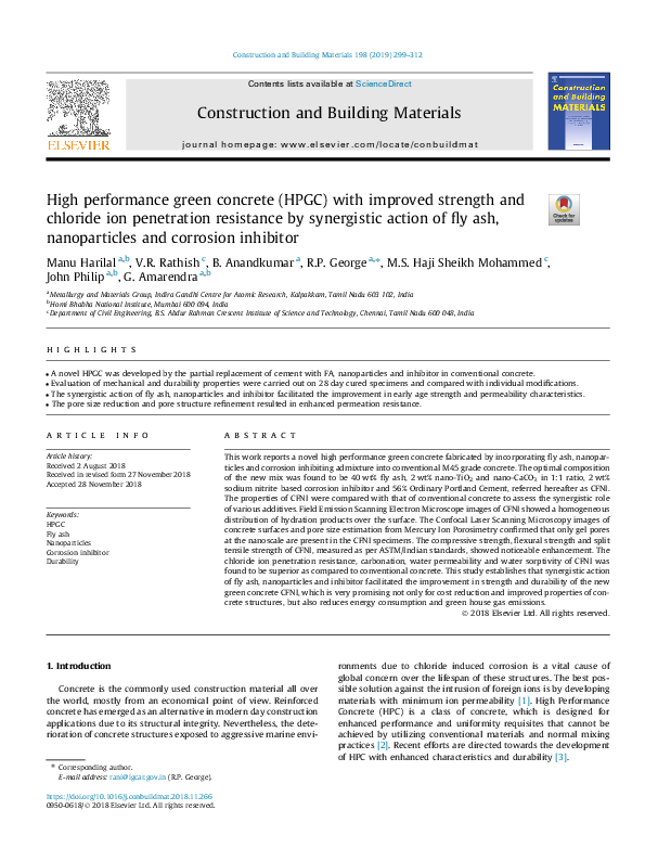 (PDF) High performance green concrete (HPGC) with improved strength and ...