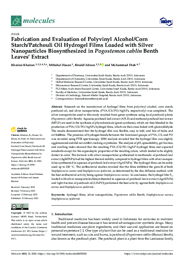 (PDF) Fabrication and Evaluation of Polyvinyl Alcohol/Corn Starch ...