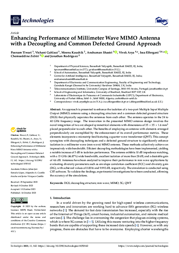 (PDF) Enhancing Performance of Millimeter Wave MIMO Antenna with a ...