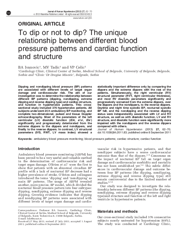(PDF) To dip or not to dip? The unique relationship between different ...