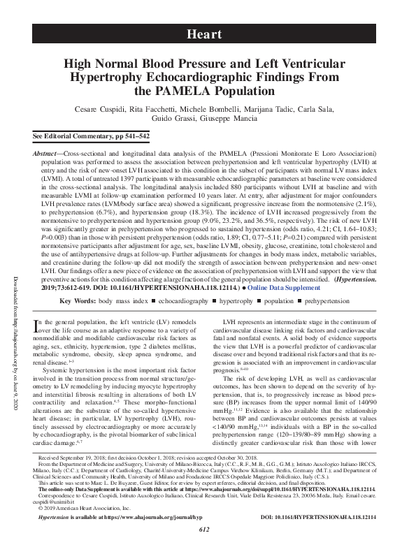 (PDF) High Normal Blood Pressure and Left Ventricular Hypertrophy ...