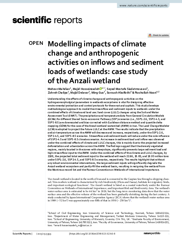 (PDF) Modelling impacts of climate change and anthropogenic activities ...