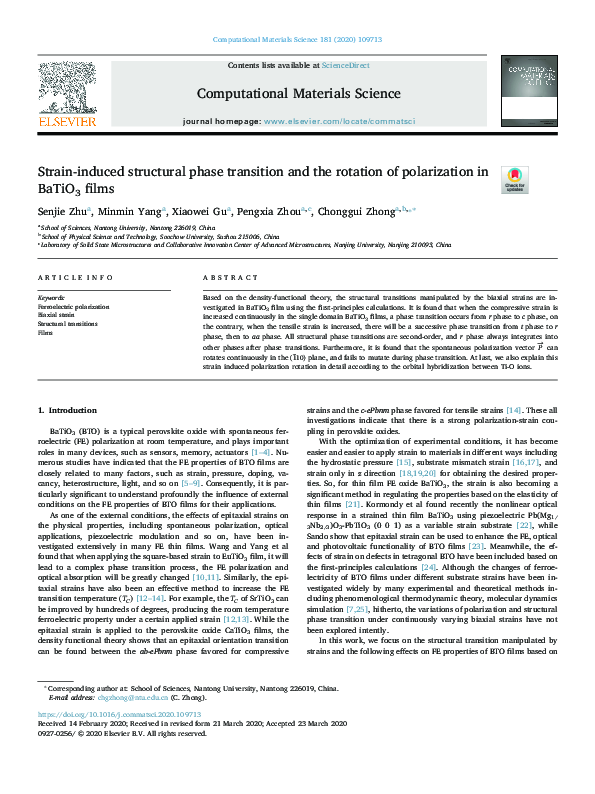(PDF) Strain‐Induced Structural Phase Transition and its Effect on ...