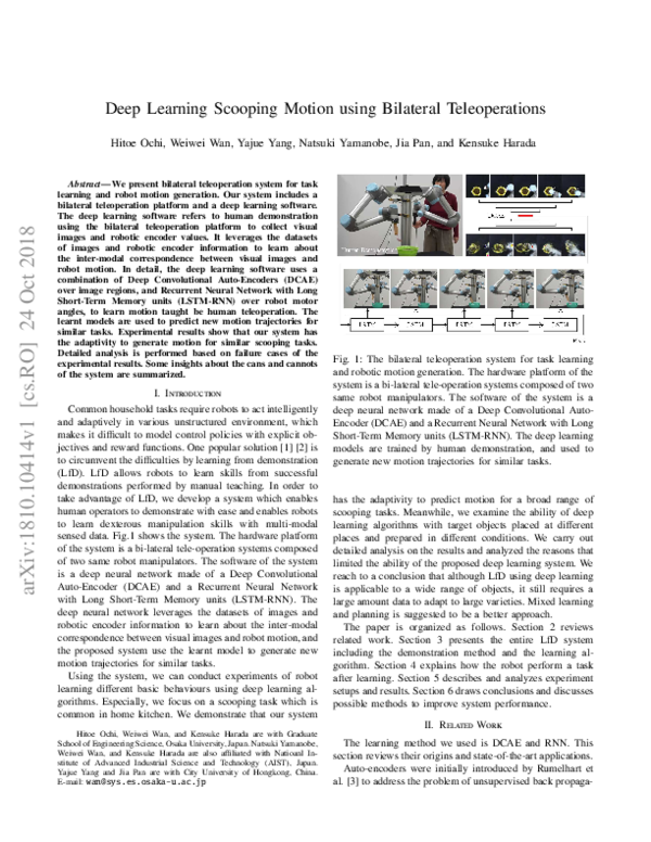 (PDF) Deep Learning Scooping Motion Using Bilateral Teleoperations