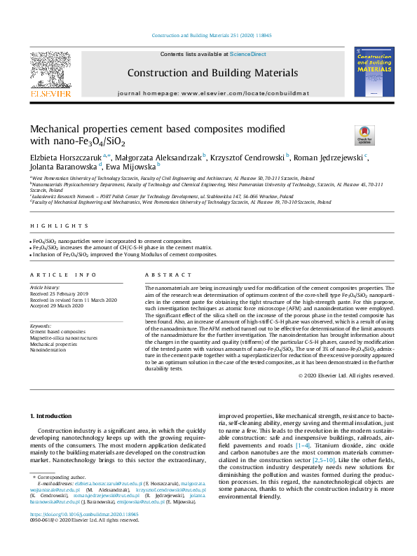 (PDF) Mechanical properties cement based composites modified with nano ...