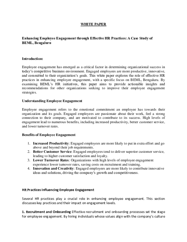 (PDF) Enhancing Employee Engagement through Effective HR Practices: A ...