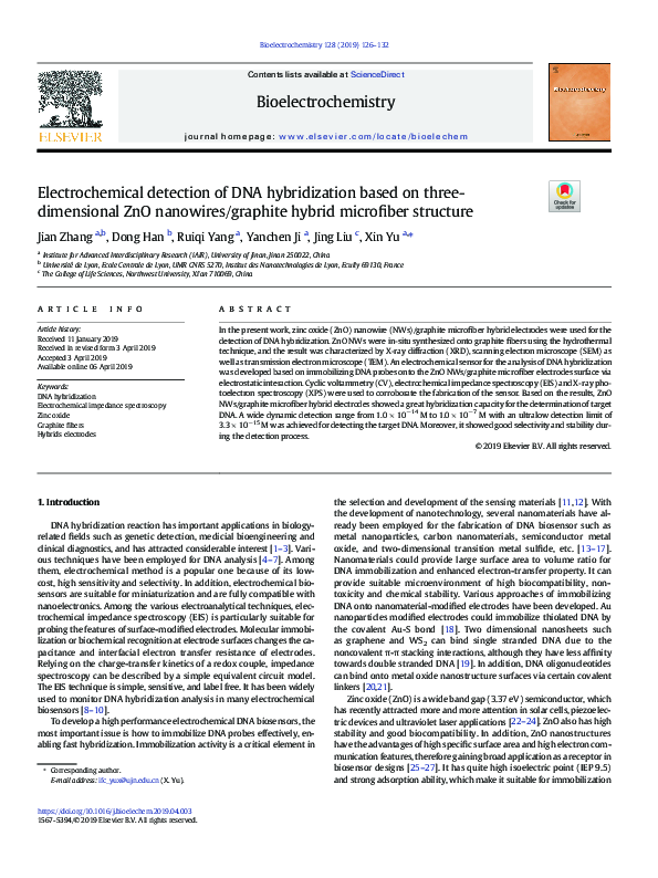 (PDF) Electrochemical detection of DNA hybridization based on silver ...