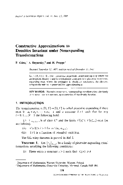 (PDF) Constructive approximations to densities invariant under ...