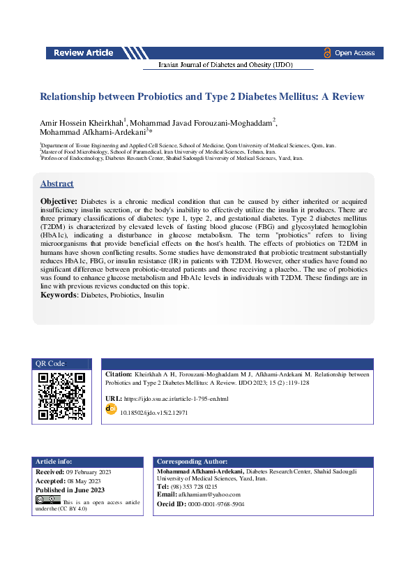 (PDF) Relationship between Probiotics and Type 2 Diabetes Mellitus: A ...