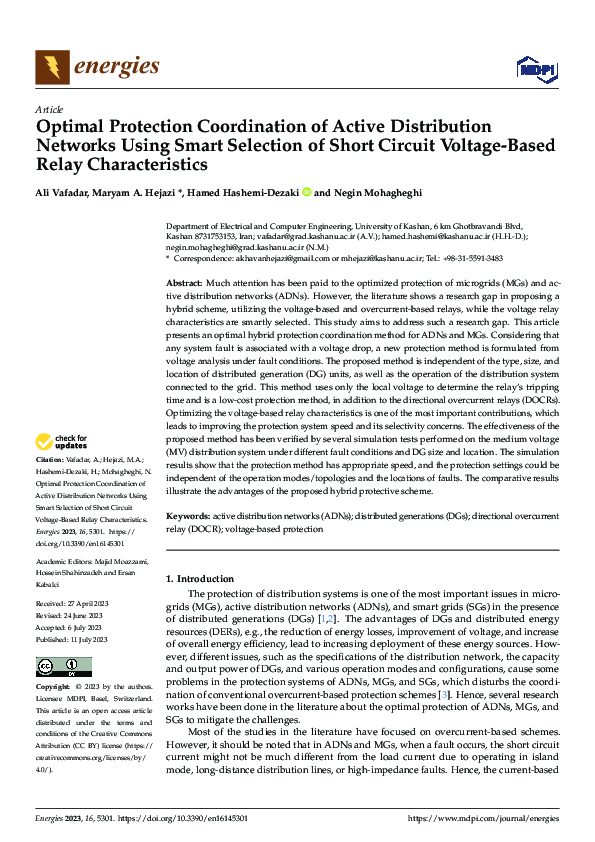 (PDF) Optimal Protection Coordination of Active Distribution Networks ...