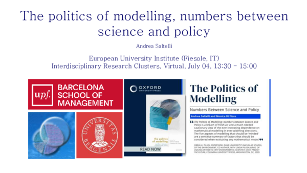 (PDF) The politics of modelling, numbers between science and policy