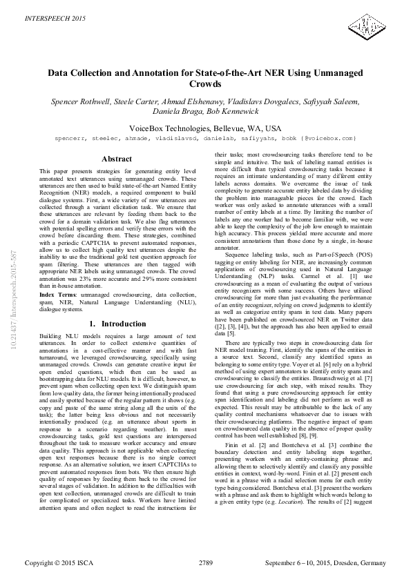 (PDF) Data collection and annotation for state-of-the-art NER using ...