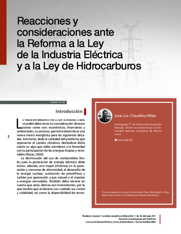(PDF) Reacciones y consideraciones ante la Reforma a la Ley de la ...