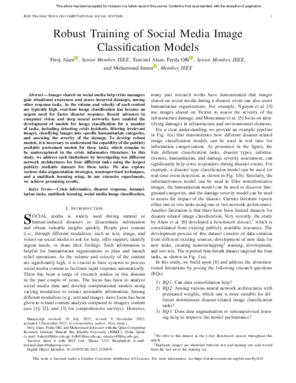 (PDF) Robust Training of Social Media Image Classification Models