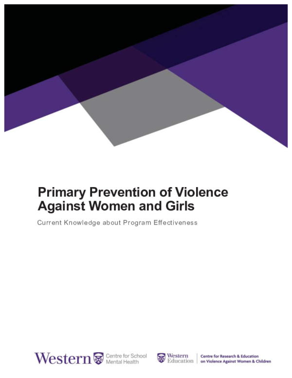 (PDF) Primary Prevention of Violence Against Women and Girls: Current ...