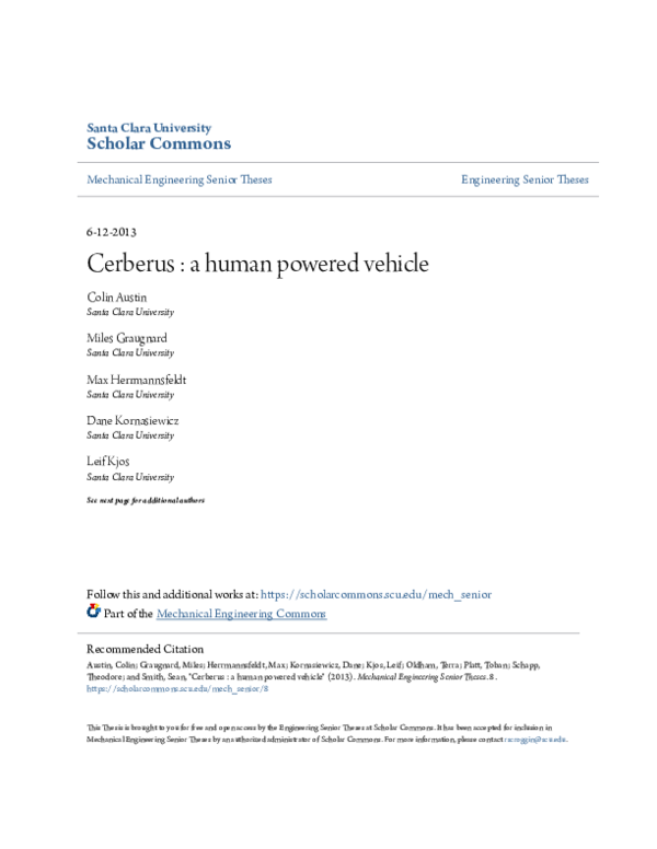 (PDF) Cerberus : a human powered vehicle