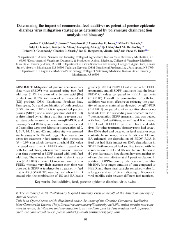 (PDF) Determining the impact of commercial feed additives as potential ...