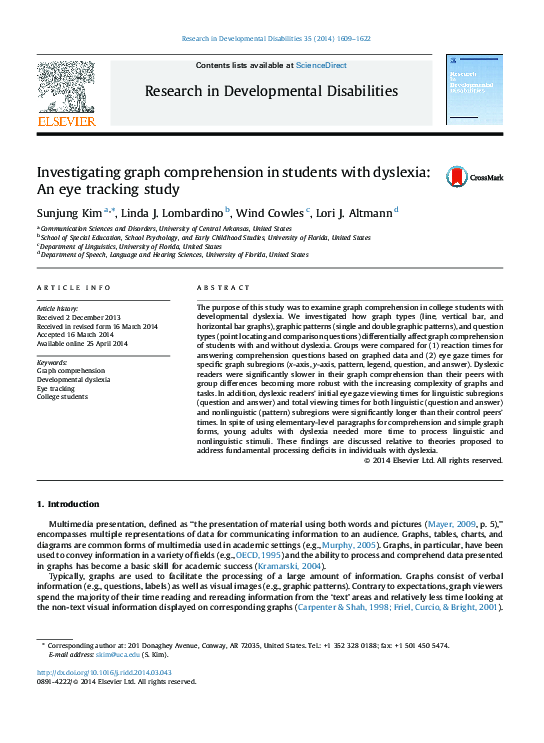 (PDF) Investigating graph comprehension in students with dyslexia: An ...