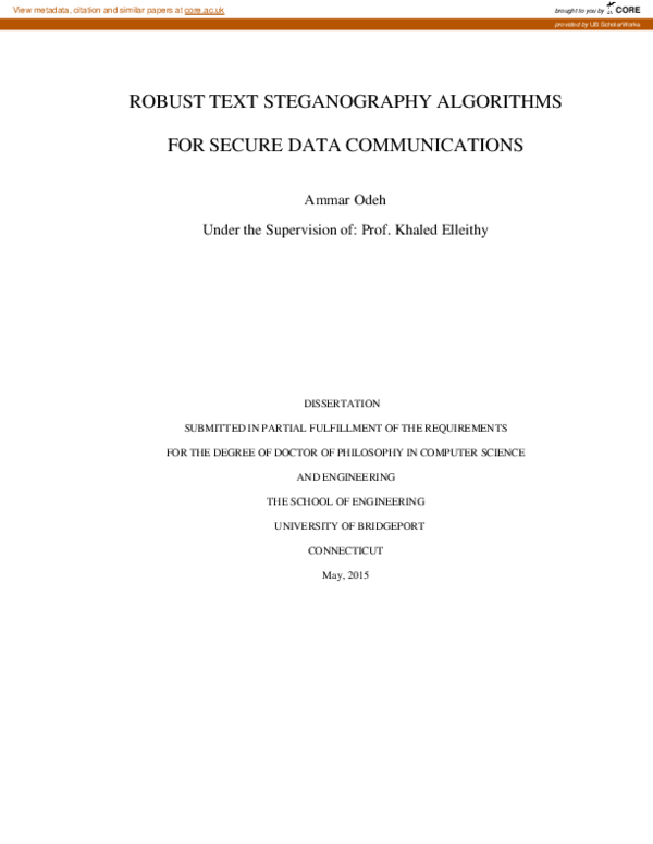 (PDF) Robust Text Steganography Algorithms for Secure Data Communications