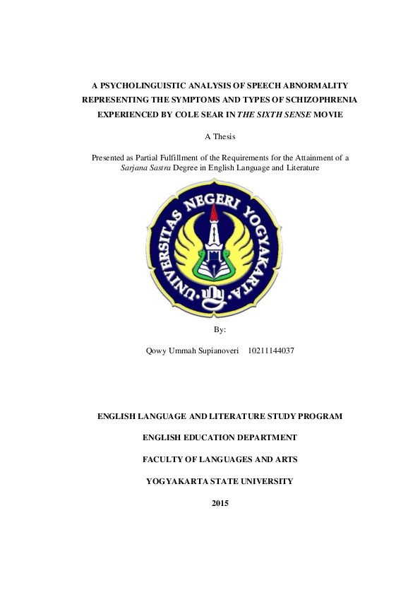 (PDF) A Psycholinguistic Analysis of Speech Abnormality Representing ...