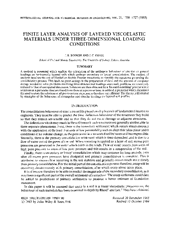 (PDF) Finite layer analysis of layered viscoelastic materials under ...
