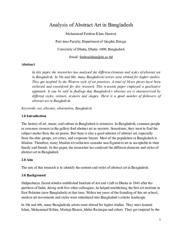 (PDF) Analysis of Abstract Art in Bangladesh