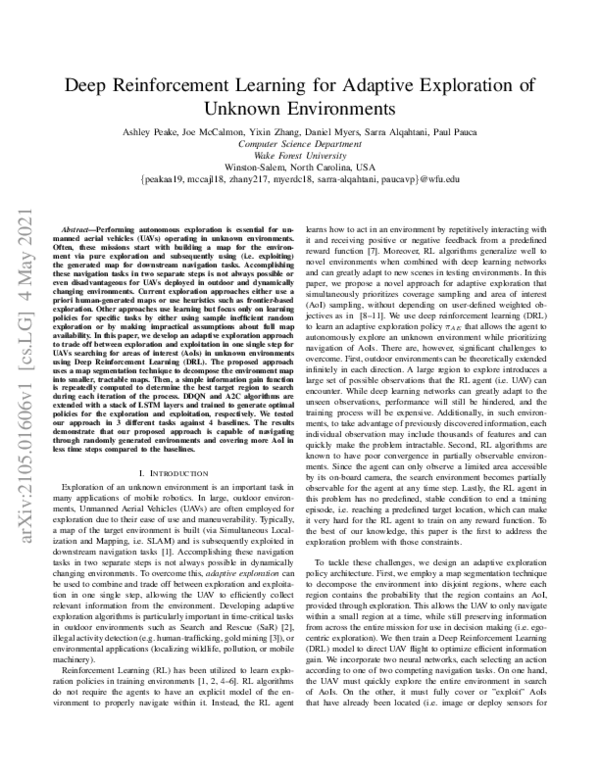 (PDF) Deep Reinforcement Learning for Adaptive Exploration of Unknown ...