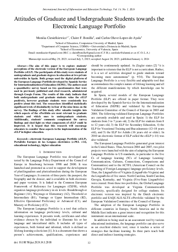 (PDF) Attitudes of Graduate and Undergraduate Students towards the ...