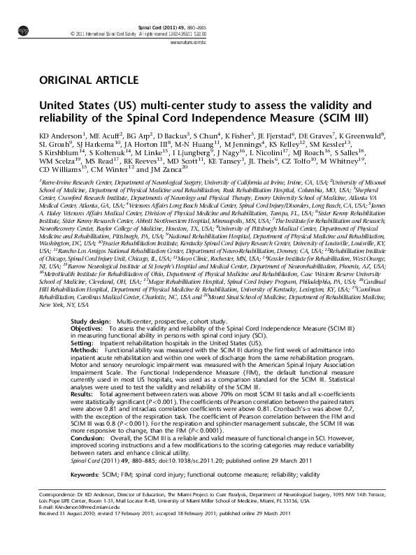 (PDF) United States (US) multi-center study to assess the validity and ...