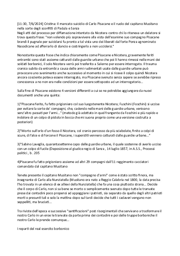 Due citazioni su cui riflettere... a me sembra difficile che un morto possa spedire una lettera... Come mi sembra strano che Enrichetta si trovasse a Firenze con il fratello Achille a settembre del 1850 e non del 1860...