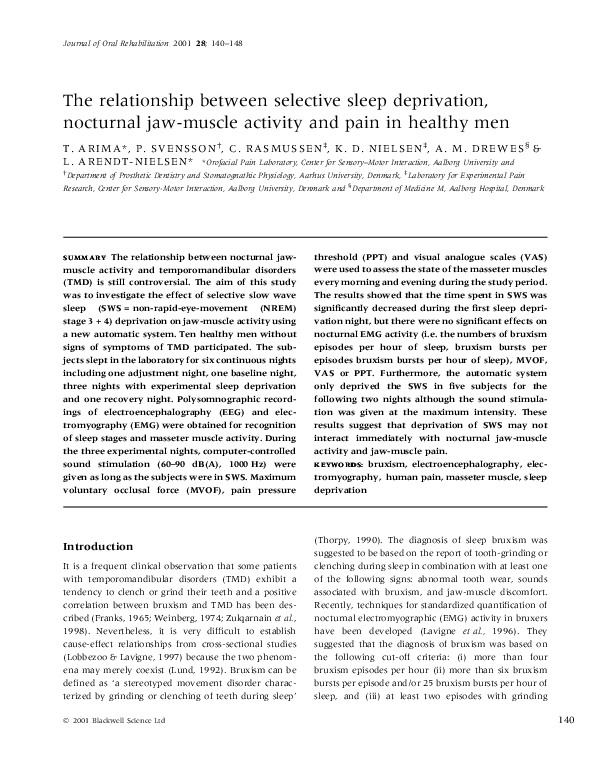 (PDF) The relationship between selective sleep deprivation, nocturnal ...