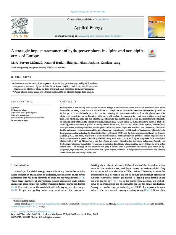 (PDF) A strategic impact assessment of hydropower plants in alpine and ...