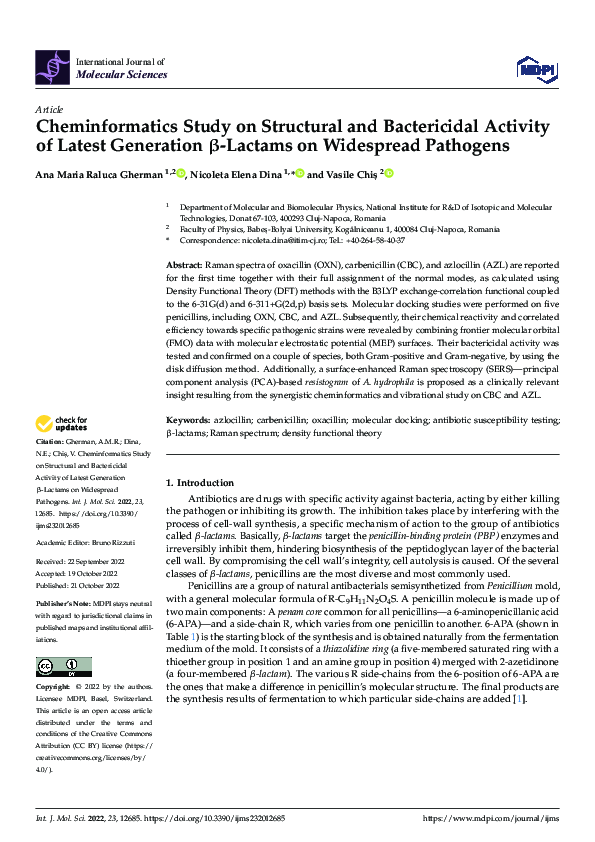 (PDF) Cheminformatics Study on Structural and Bactericidal Activity of ...