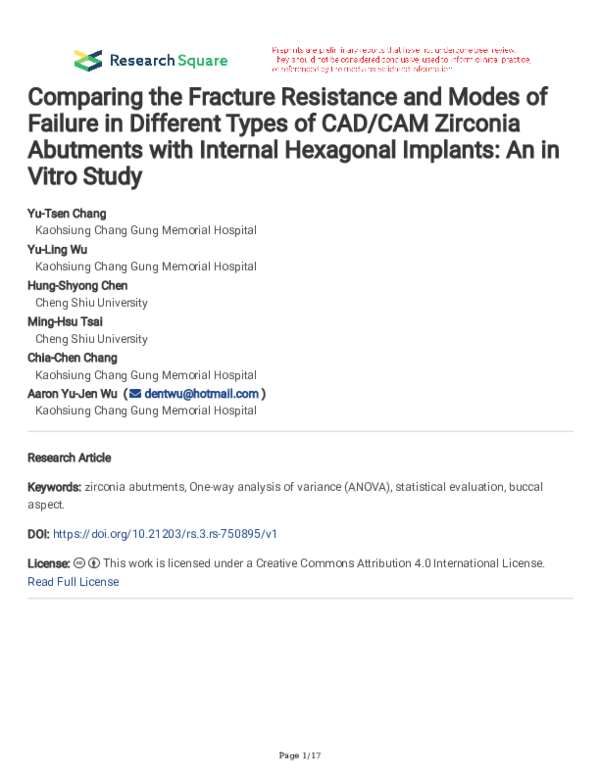 (PDF) Comparing the Fracture Resistance and Modes of Failure in ...
