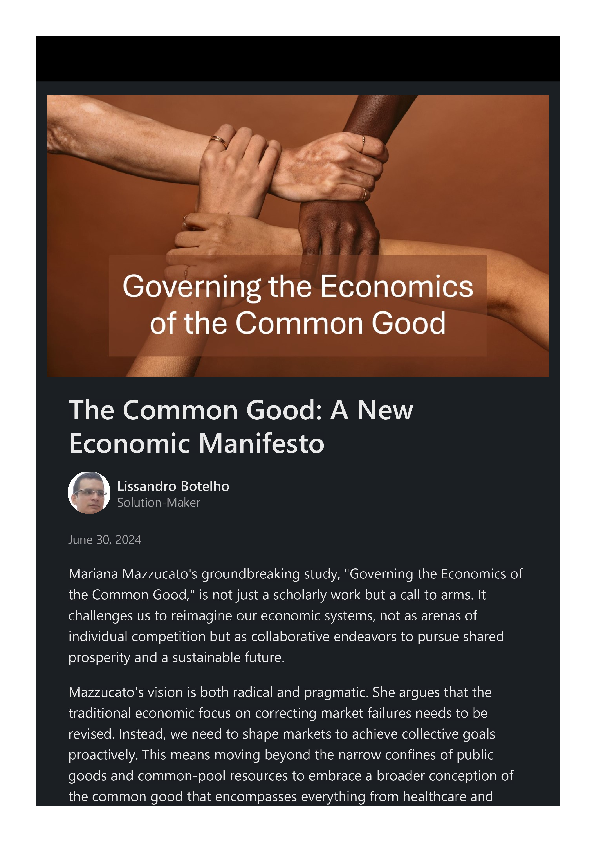 (PDF) Common Good New Economic Manifesto