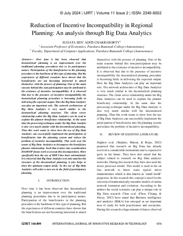 (PDF) Reduction of Incentive Incompatibility in Regional Planning: An ...