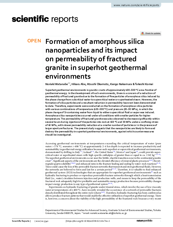 (PDF) Formation of amorphous silica nanoparticles and its impact on ...