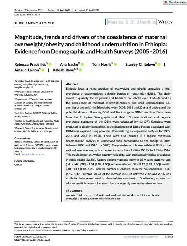 (PDF) Magnitude, trends and drivers of the coexistence of maternal ...