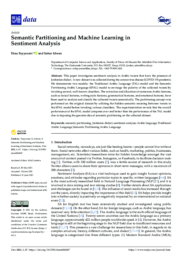 (PDF) Semantic Partitioning and Machine Learning in Sentiment Analysis