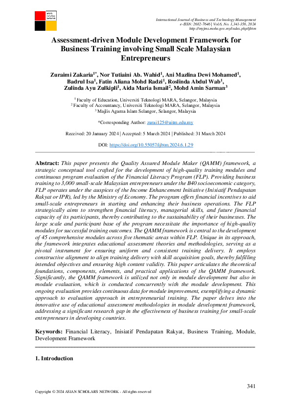 (PDF) Assessment-driven Module Development Framework for Business ...