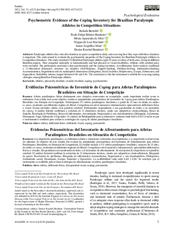 (PDF) Psychometric Evidence of the Coping Inventory for Brazilian ...