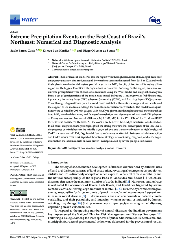 (PDF) Extreme Precipitation Events on the East Coast of Brazil’s ...