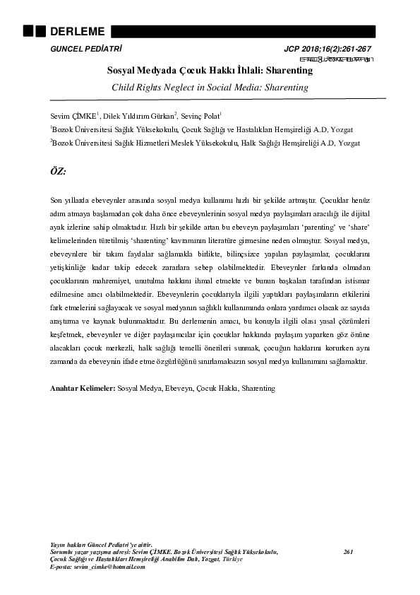 (PDF) Child Rights Neglect in Social Media: Sharenting