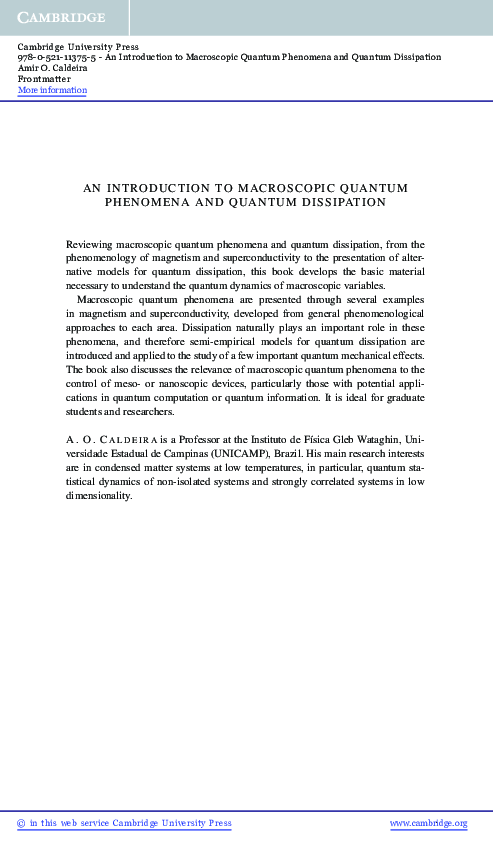 (PDF) An Introduction to Macroscopic Quantum Phenomena and Quantum ...